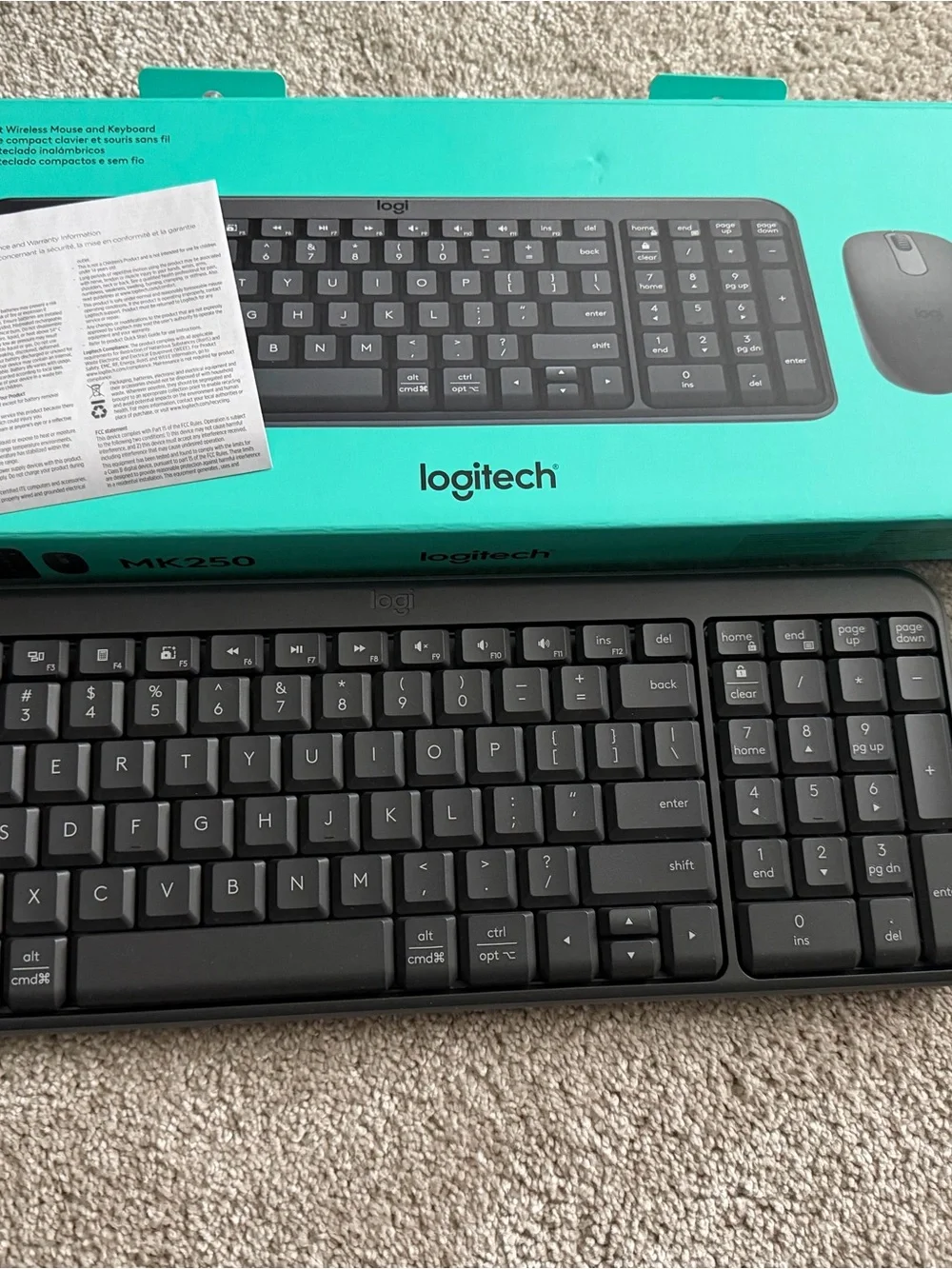 Logitech MK250 Wireless Keyboard and Mouse Set - Black